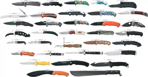 Συγκριτικός πίνακας μεγεθών σουγιάδων και μαχαιριών κυνηγίου