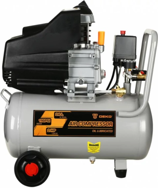 Αεροσυμπιεστής λαδιού 24ℓ τροχήλατος 1,5hp 3400rpm 93ℓ/min