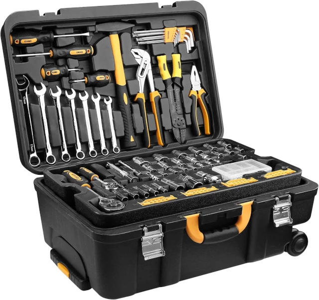 Σετ 258 εργαλεία σε τροχήλατη βαλίτσα μεταφοράς