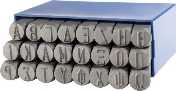 Γράμματα μαρκαρίσματος με κρούση Ελληνικά κεφαλαία