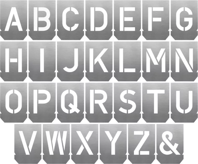 Στένσιλ μαρκαρίσματος με Αγγλικά κεφαλαία γράμματα - Κάντε κλικ στην εικόνα για κλείσιμο