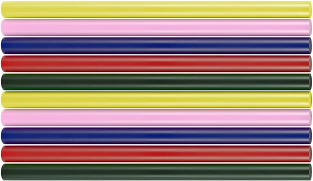 Ράβδοι θερμαινόμενης σιλικόνης σε 5 χρώματα Ø11x200mm 10 τεμάχια