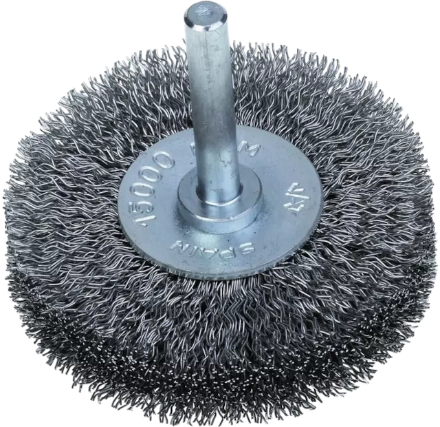 Συρματόβουρτσα inox για δράπανα γωνιακή ίσια Ø75mm με άξονα 6mm