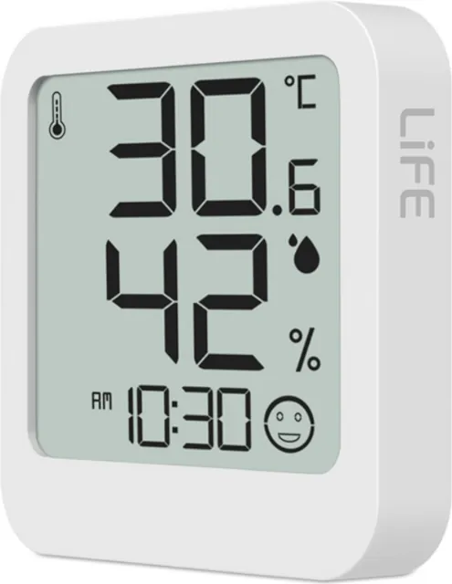 Ψηφιακό ρολόι - θερμόμετρο - υγρόμετρο εσωτερικού χώρου λευκό