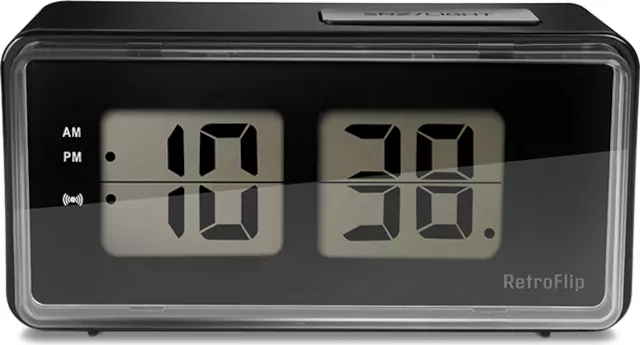 Ρετρό ψηφιακό ρολόι - ξυπνητήρι με εξομοίωση αναδιπλούμενων ψηφίων - Κάντε κλικ στην εικόνα για κλείσιμο