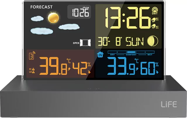 Μετεωρολογικός σταθμός με ασύρματο εξωτερικό αισθητήρα, ρολόι και ξυπνητήρι