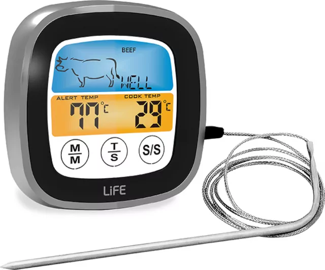 Ψηφιακό θερμόμετρο - χρονόμετρο για έλεγχο ψησίματος κρέατος