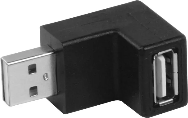 Γωνιακός αντάπτορας USB-A type 2.0 αρσενικός σε θηλυκό 90°