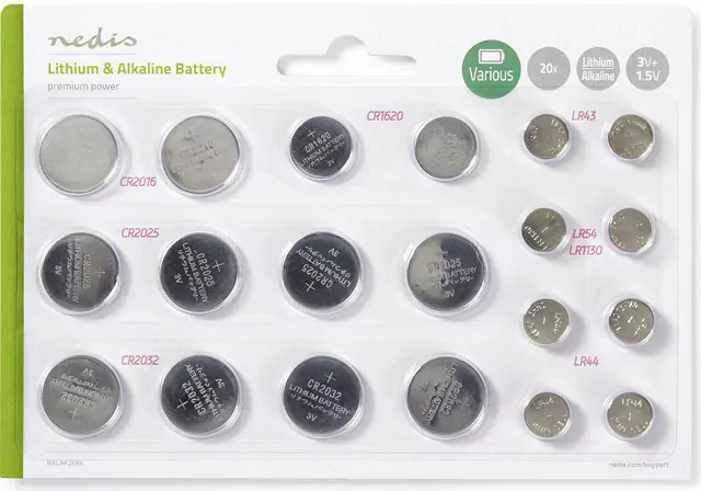 Συλλογή με 20 μπαταρίες κουμπιά λιθίου 3V και αλκαλικές 1,5V - Κάντε κλικ στην εικόνα για κλείσιμο