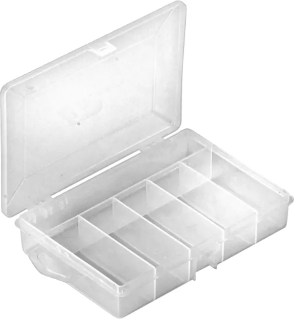 Πλαστικό κουτί για μικροεξαρτήματα με 6 σταθερές θέσεις διαφανές