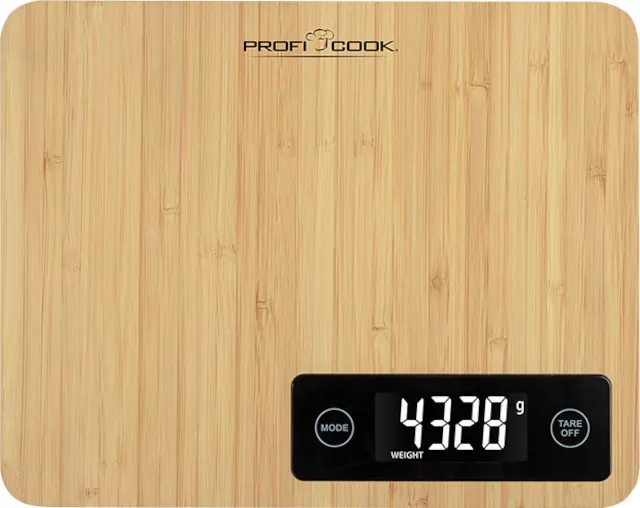 Ψηφιακή ζυγαριά κουζίνας 5 κιλών οριζόντια με επιφάνεια από μπαμπού - Κάντε κλικ στην εικόνα για κλείσιμο