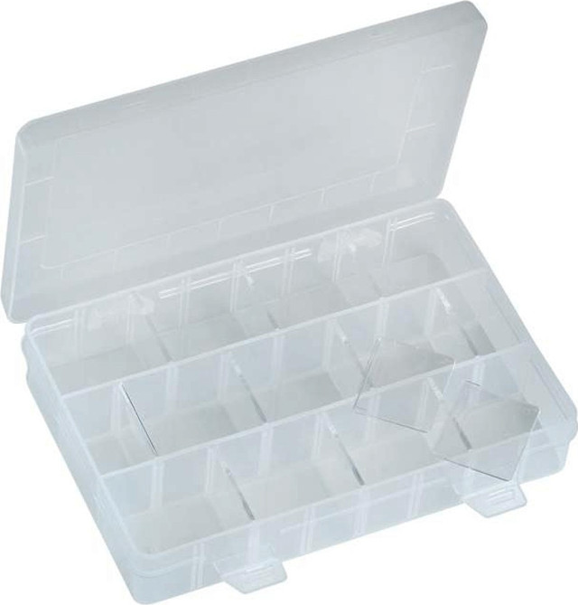 Πλαστικό κουτί για μικροεξαρτήματα με 15 θέσεις διαφανές