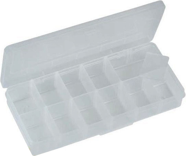 Πλαστικό κουτί για μικροεξαρτήματα με 18 θέσεις διαφανές