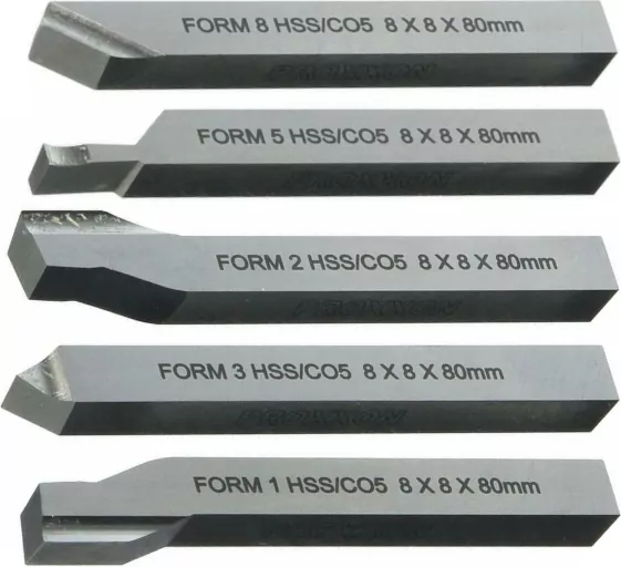 Μαχαίρια τόρνου HSS κοβαλτίου 5% για τον τόρνο FD 250/E (σετ 5 τεμάχια) - Κάντε κλικ στην εικόνα για κλείσιμο