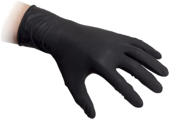 Γάντια λάτεξ μεγάλης αντοχής χωρίς πούδρα μαύρα συσκευασία 100 τεμαχίων - Κάντε κλικ στην εικόνα για κλείσιμο