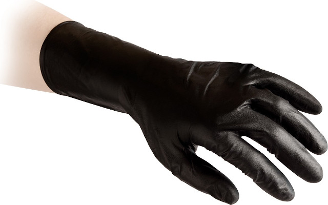 Γάντια νιτριλίου μακριά χωρίς πούδρα μαύρα συσκευασία 50 τεμαχίων