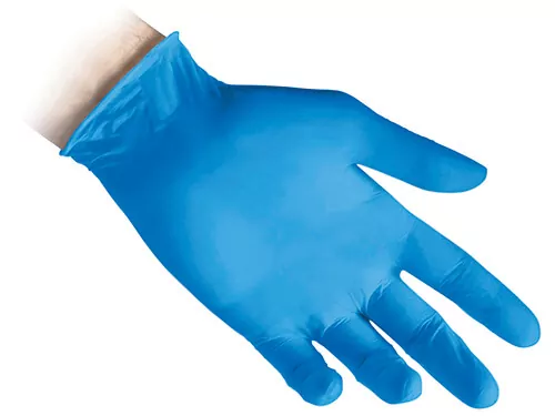 Γάντια νιτριλίου λεπτά χωρίς πούδρα γαλάζια συσκευασία 100 τεμαχίων