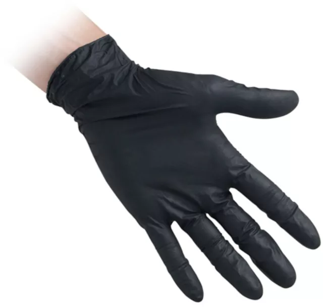 Γάντια νιτριλίου μεγάλης αντοχής χωρίς πούδρα μαύρα συσκευασία 100 τεμαχίων