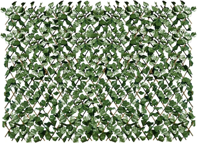 Συνθετική φυλλωσιά με ξύλινη πέργκολα 1x2m σκούρη πράσινη