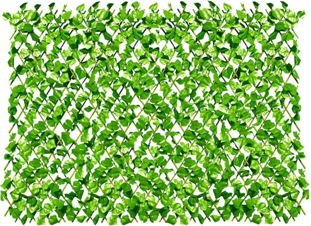 Συνθετική φυλλωσιά με ξύλινη πέργκολα 1x2m πράσινο ανοικτό