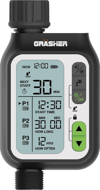 Προγραμματιζόμενος διακόπτης βρύσης νερού αυτόματου ποτίσματος ψηφιακός με 3 προγράμματα