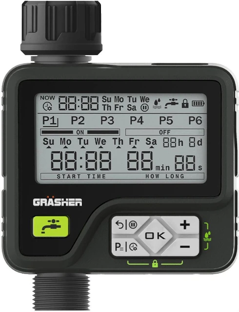 Προγραμματιζόμενος διακόπτης βρύσης νερού αυτόματου ποτίσματος ψηφιακός με 6 προγράμματα