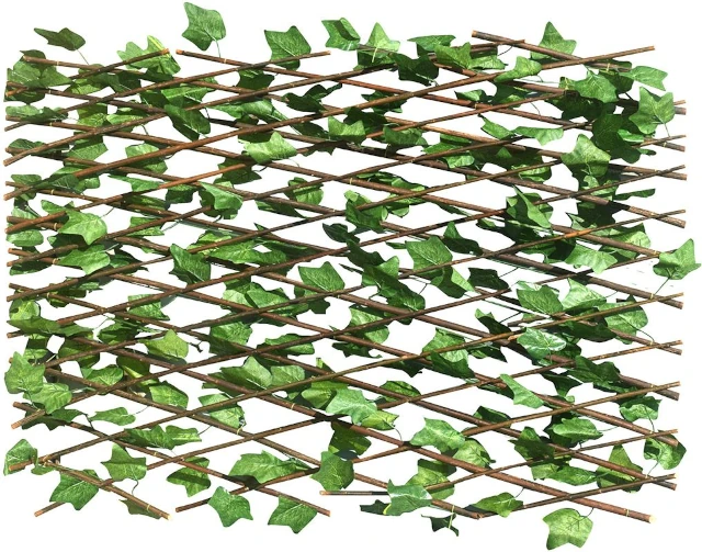 Συνθετική φυλλωσιά με ξύλινη πέργκολα 1x2m σκούρη πράσινη