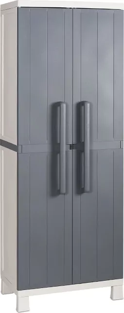 Πλαστική ντουλάπα δίφυλλη με χώρο για σκούπες - σφουγγαρίστρες - Κάντε κλικ στην εικόνα για κλείσιμο
