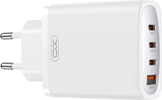 Ταχυφορτιστής GAN 65W με 4 εξόδους (3 USB-C και 1 USB-A)